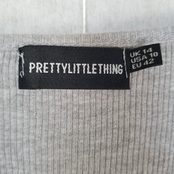 PrettyLittleThing Cut Out Midi Dress Stretch Knit Body Con Size 10 Sporty NWOT - Picture 3 of 8